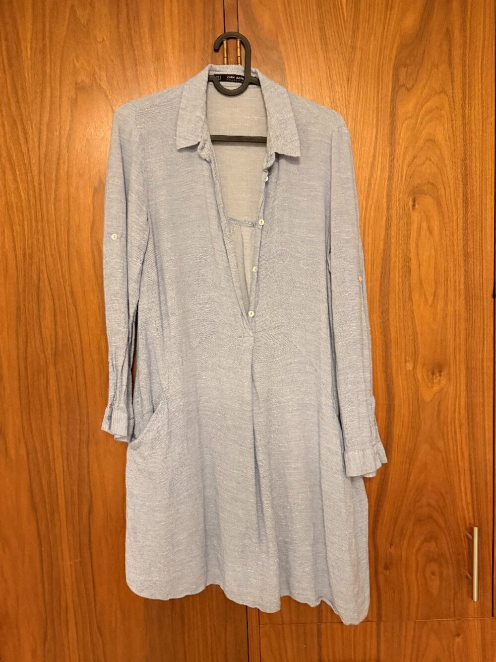 Zara Linen Basic Shirt Dress